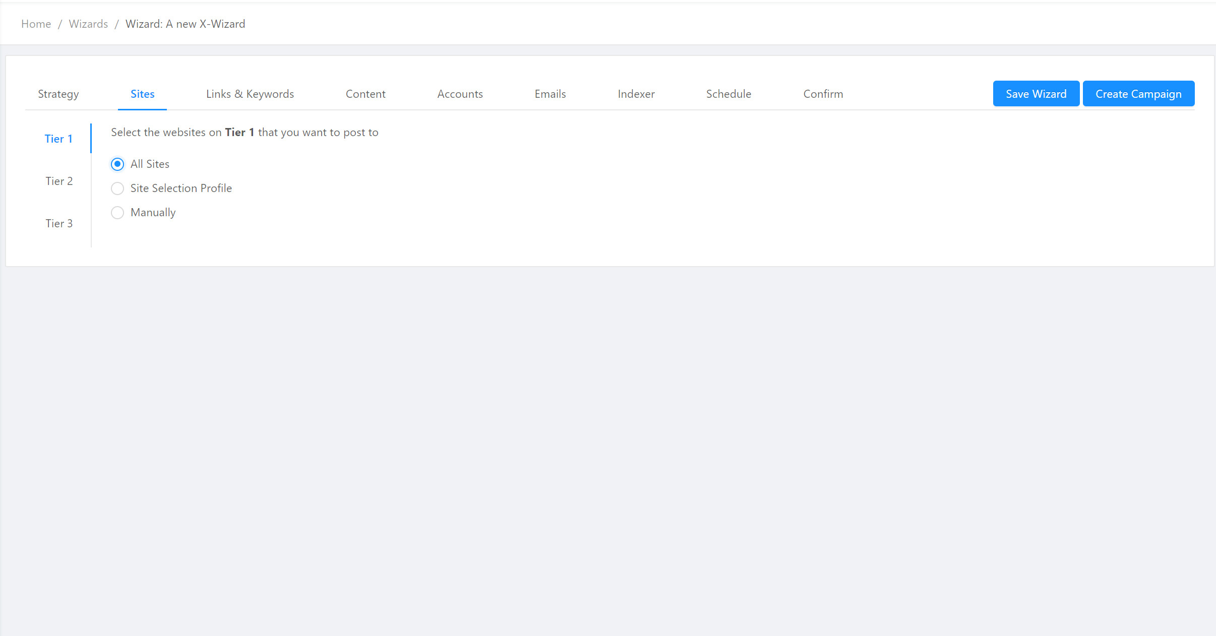 RankerX Sites Step 1